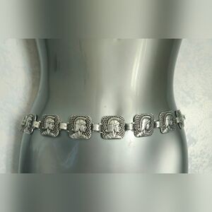 Vintage Unique Napoleon Metal Stamped Belt or Necklace